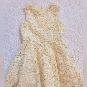Girls crochet/lace yellow dress age 6 Rare Editions